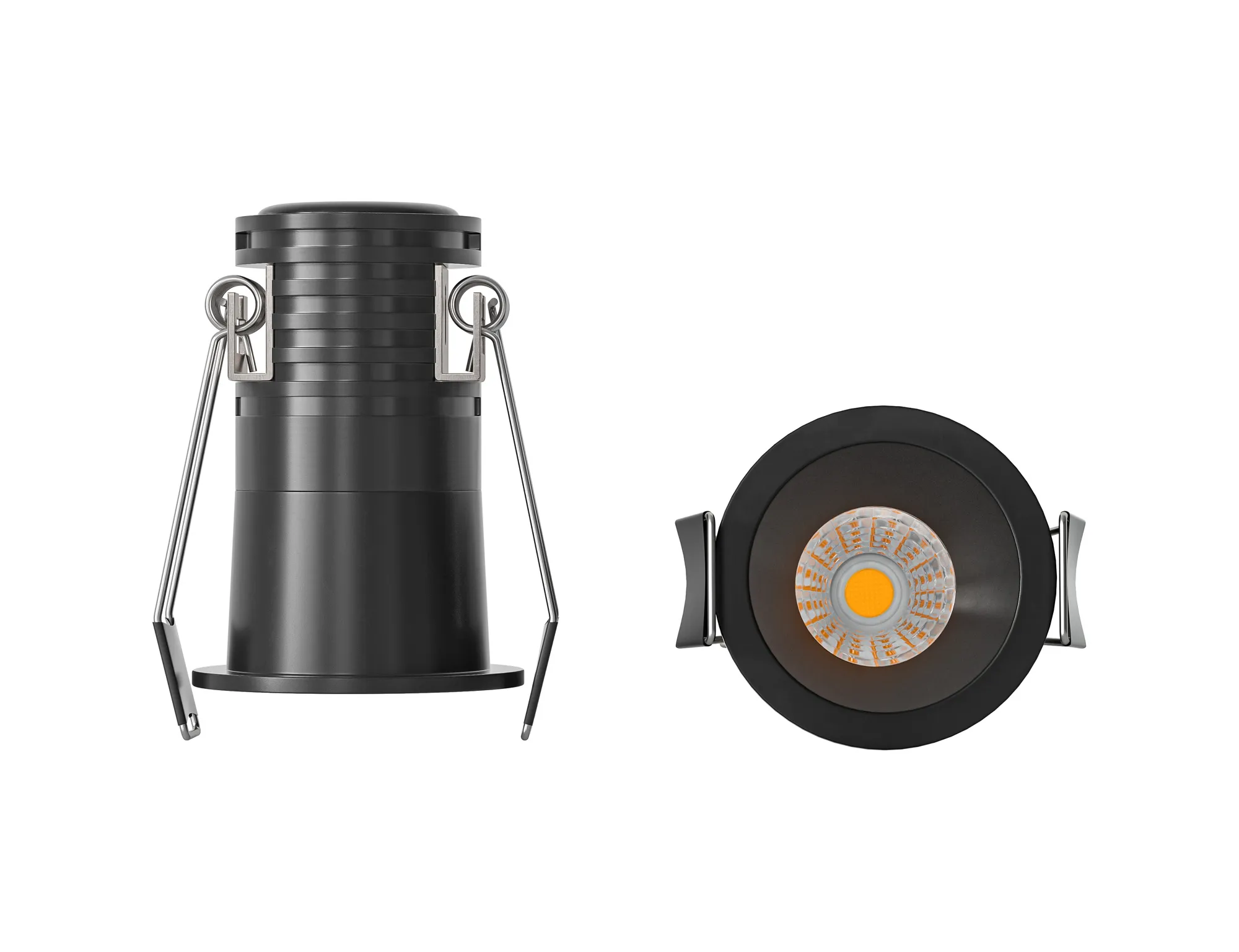 M9266  Cane 4cm Spotlight, 3W LED, 4000K, 220lm, Black, Cut Out: 36mm, Driver Included